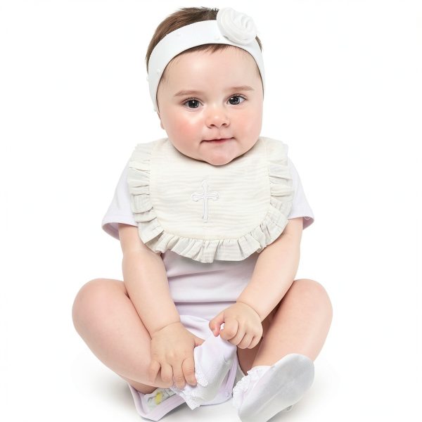 Christening Outfit Lasnten Cotton Bibs and Socks-4