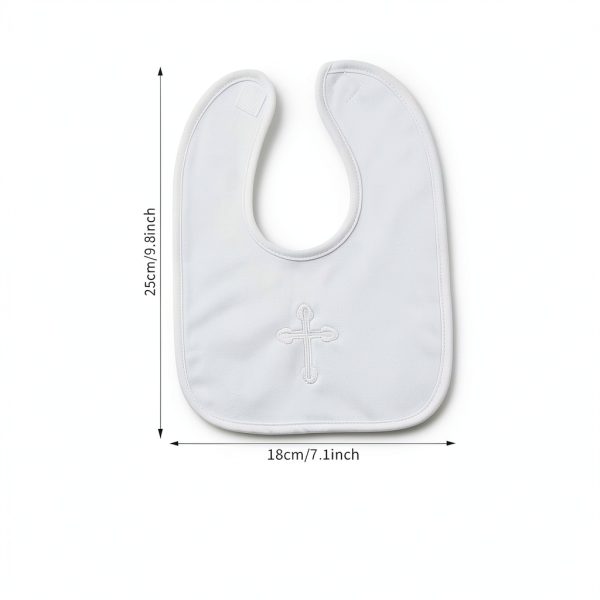 Christening Bib Rotel Embroidered Cross Baby Gift-1