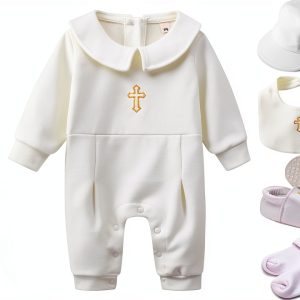 Baby Christening Outfit Cherub Soft White Set-0