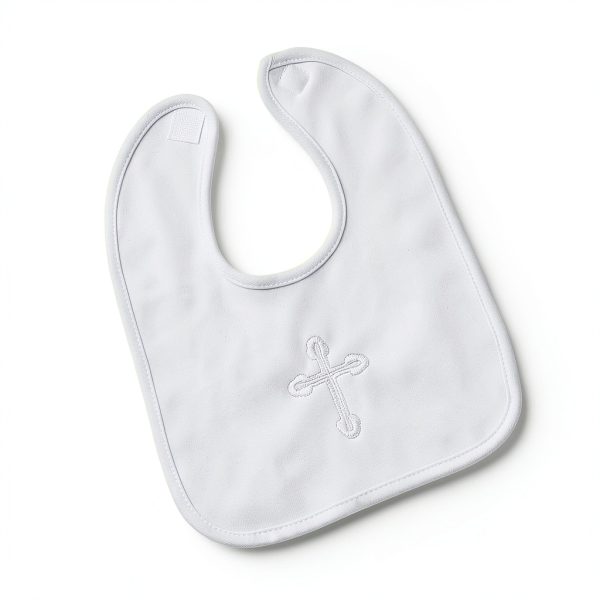 Christening Bib Rotel Embroidered Cross Baby Gift-4