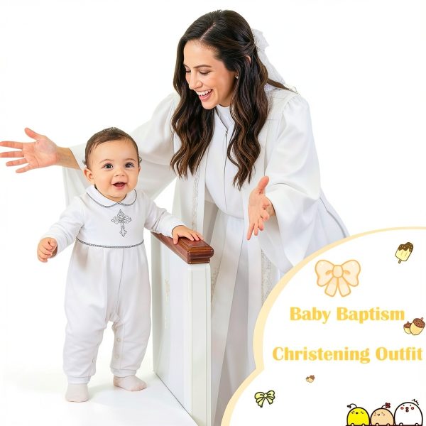 Booulfi Baby Boy Christening Outfit White 100% Cotton-4