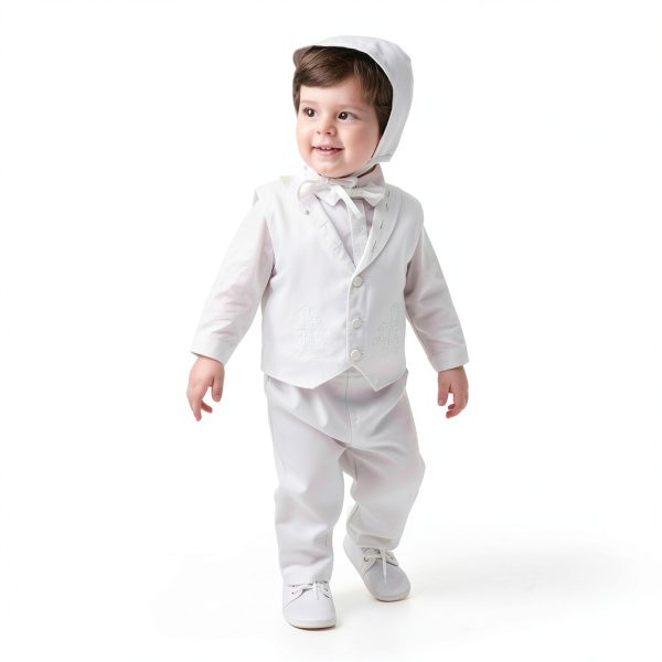 White Baby Socks Booulfi Baptism Cotton Blend-3
