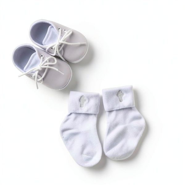 White Baby Socks Booulfi Baptism Cotton Blend-2