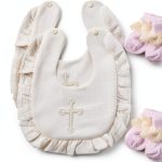 Christening Outfit Lasnten Cotton Bibs and Socks-0