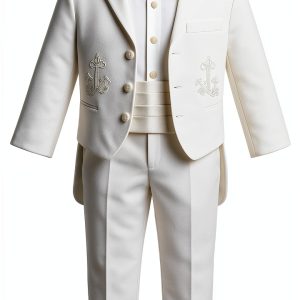Silver Cross Baby Boys Baptism Tuxedo Embroidered-0