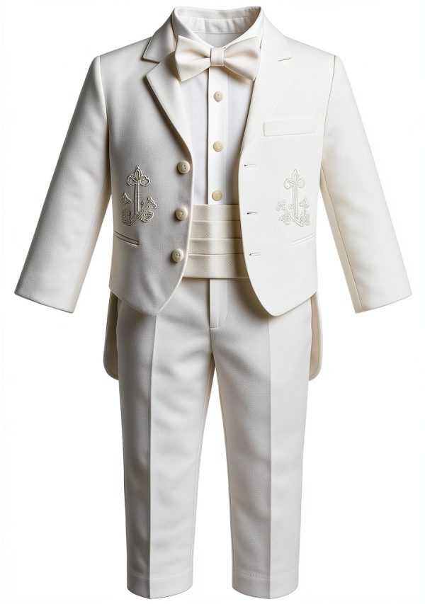 Silver Cross Baby Boys Baptism Tuxedo Embroidered-0