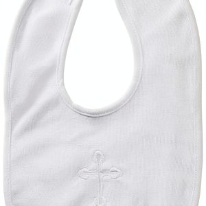 Christening Bib Rotel Embroidered Cross Baby Gift-0