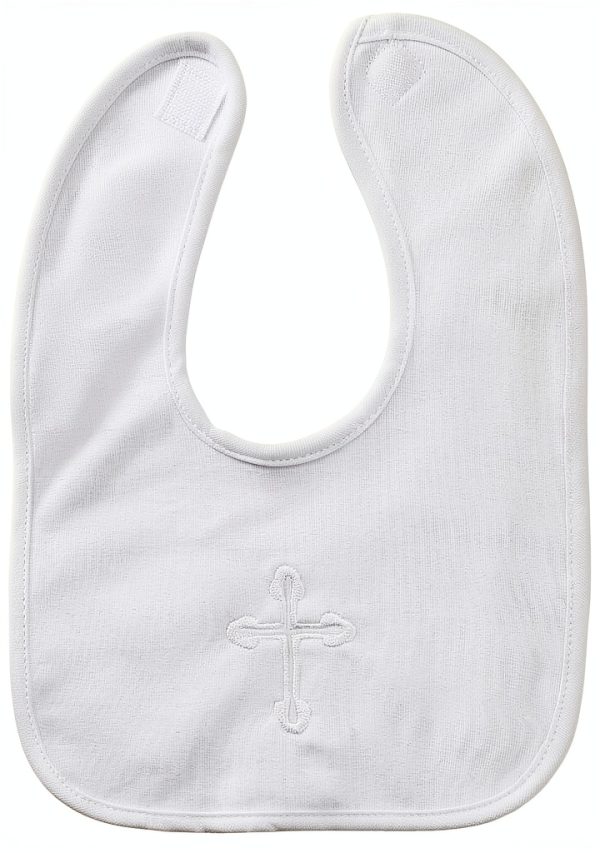 Christening Bib Rotel Embroidered Cross Baby Gift-0