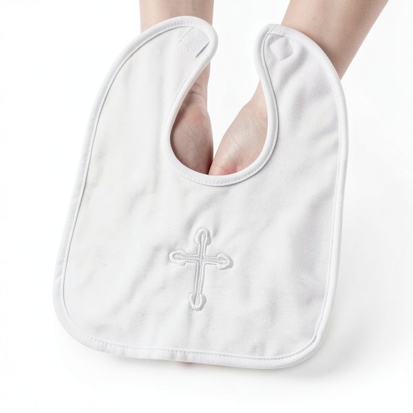 Christening Bib Rotel Embroidered Cross Baby Gift-5