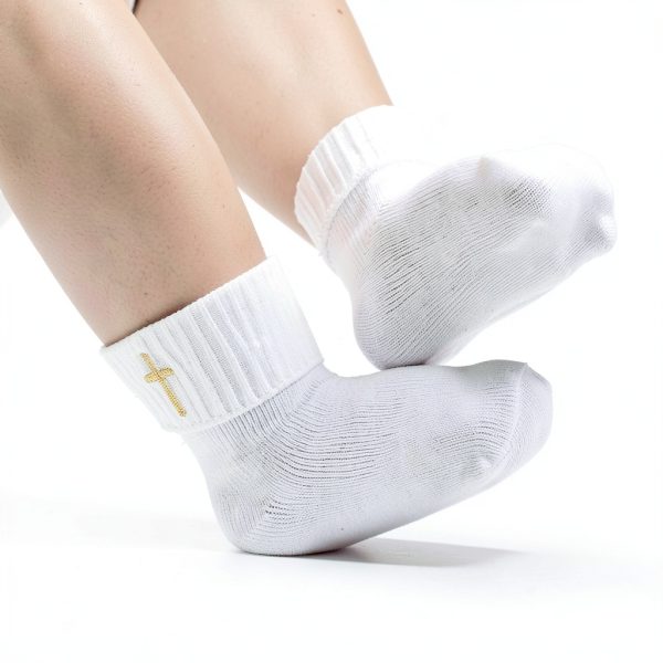 Baptism Socks BabyBoutique White Cotton Cuff-3