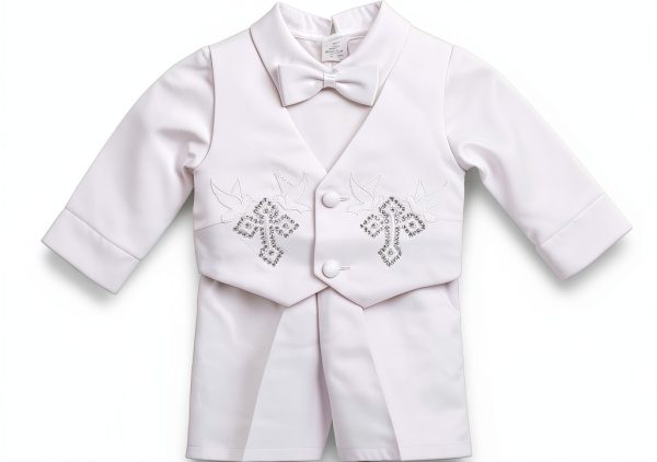 Christening Outfit Dressy Daisy Baby Satin Set-4