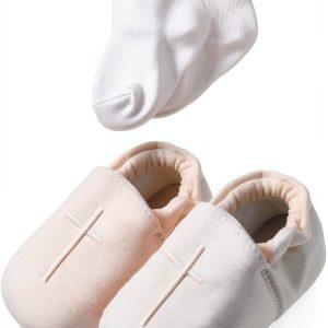 Baby Boy Christening Shoes White AGJ Cotton-0