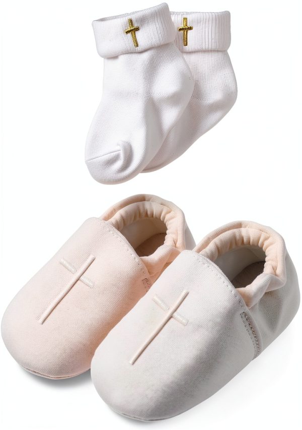 Baby Boy Christening Shoes White AGJ Cotton-0