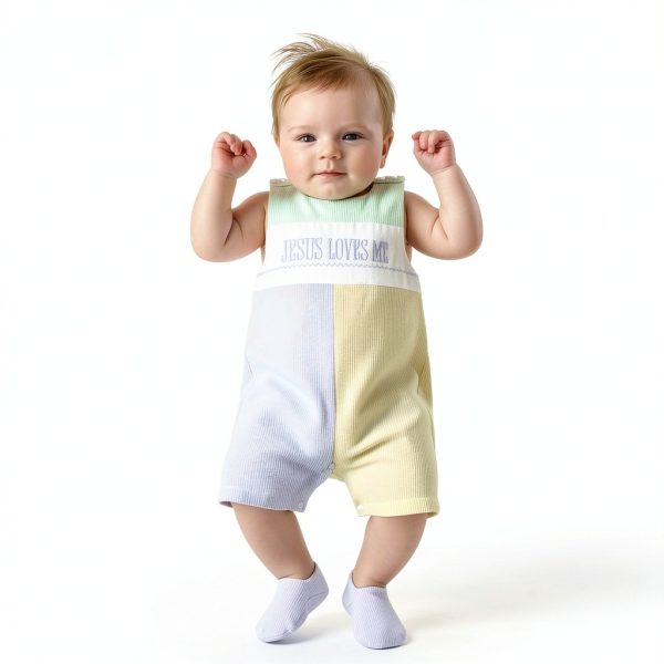 Baby Christening Romper LittleGrace 95% Cotton Blue-1