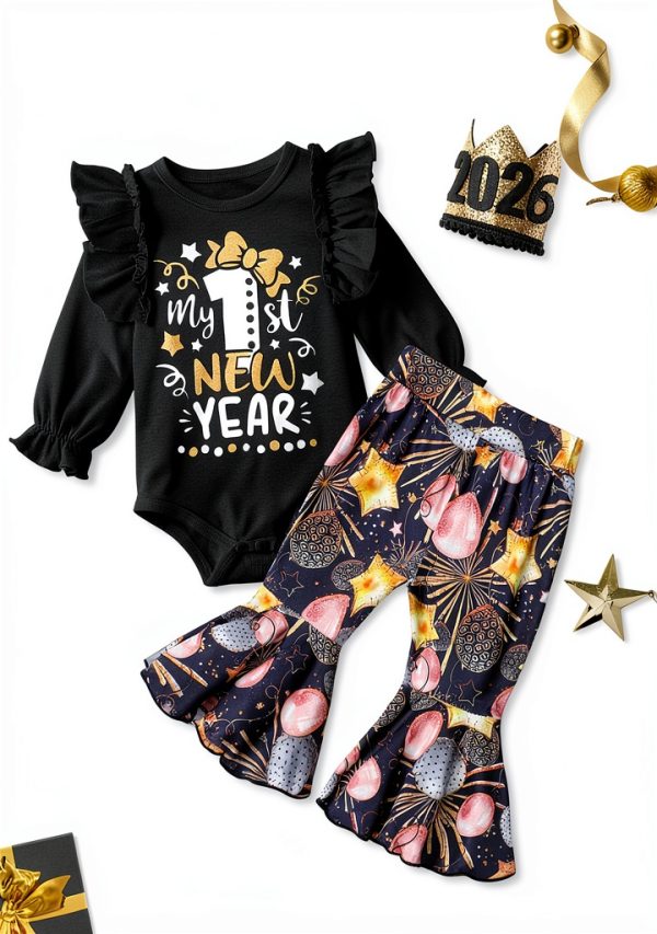 New Years Baby Girl Outfit Soft Cotton Romper-2