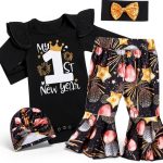 Baby Girl New Year Romper Set Black-0